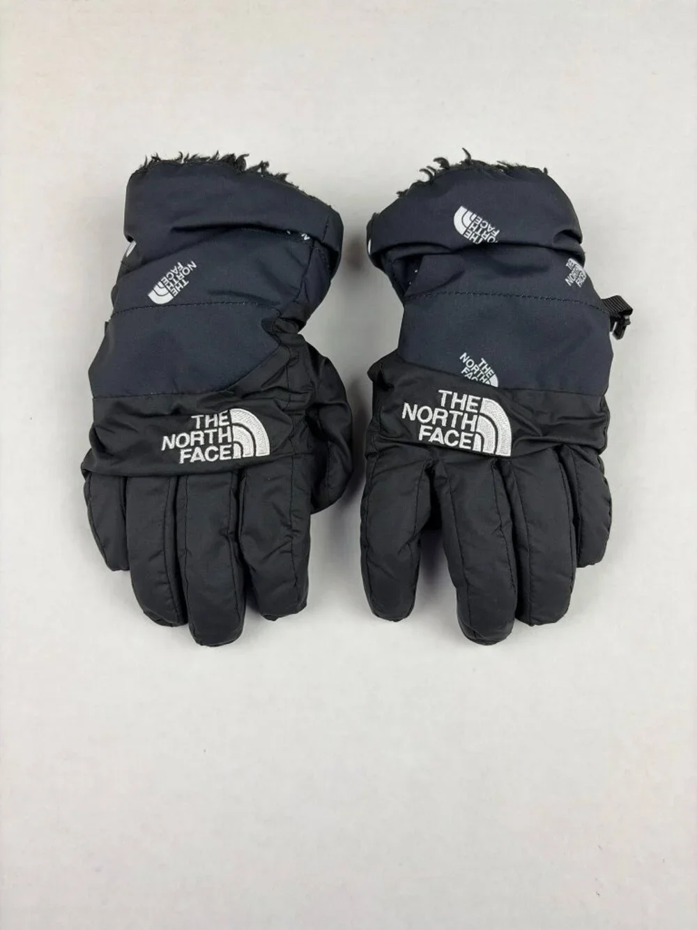 The North Face Black Gloves With Fur Lining in Black Size Small